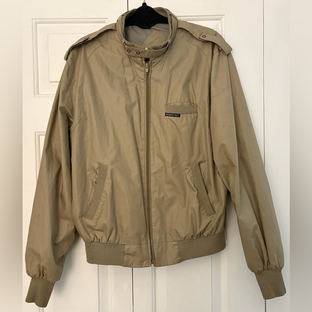 Vintage Members Only Khaki Military Jacket - by Europe Craft